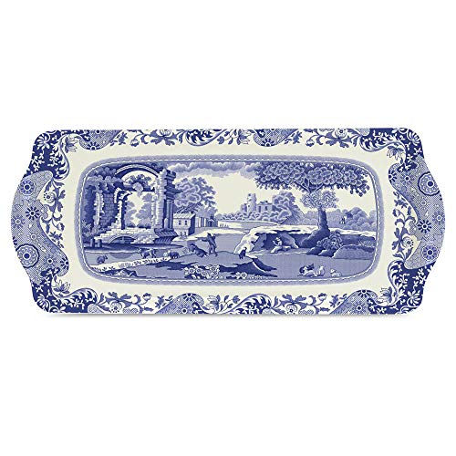 Spode Azul Azul Italiano Italiano Bandeja Sandwich 38.5cm x 16.5cm