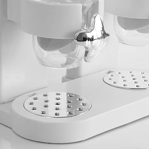 SQ Professional - Dispensador Doble para Cereales y Otros Alimentos, de plástico, Color Blanco