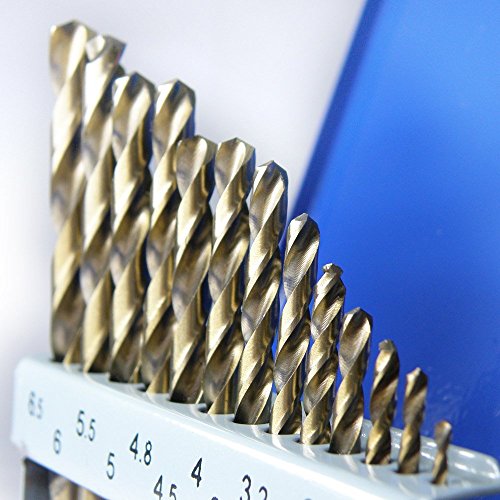 S&R Juego de 13 Brocas Metal Titanio HSS 1,5-6,5 mm, 135 ° DIN 338, Profesionales
