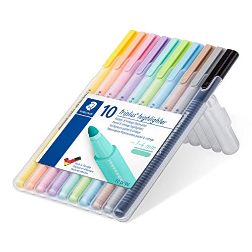 STAEDTLER 362 CSB10 ST, Marcador Fluorescente Triangular Delgado, Tamaño Único, Multicolor
