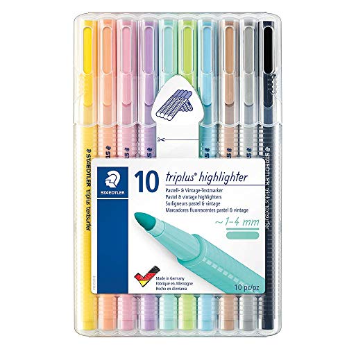 STAEDTLER 362 CSB10 ST, Marcador Fluorescente Triangular Delgado, Tamaño Único, Multicolor