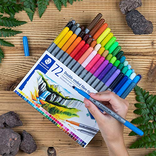 Staedtler Design Journey 3200 TB120. Rotuladores para lettering de doble punta. Caja con 120 marcadores de colores variados.
