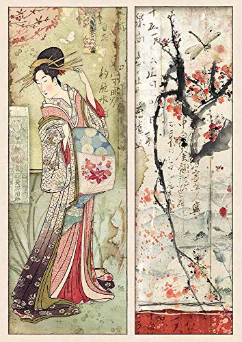 STAMPERIA INTERNATIONAL, KFT Papel ARROZ A4 PCK, Geisha embalado, talla única