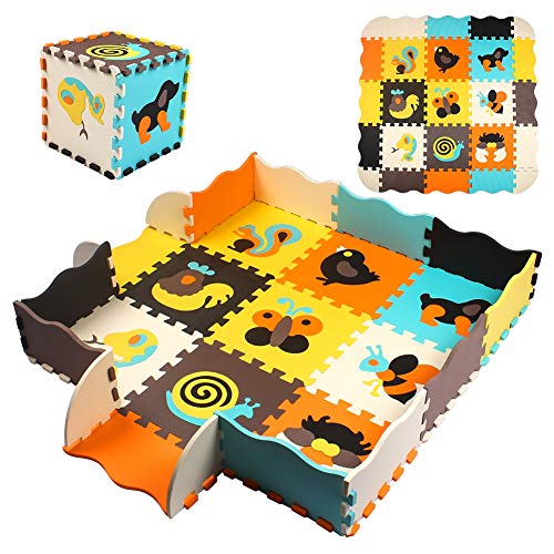 StillCool Alfombra Puzzle para Niños 30*30cm, Puzzle Estera de Juguete de Espuma Sólida, 25 Piezas Grueso (0.47 Pulgadas) para Decoración de la habitación de los niños