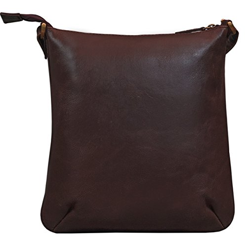 STILORD 'Lina' Bolso Bandolera Mujer Piel Bolso Mensajero pequeño Bolsa para Tablet 10.1 Pulgadas Bolsa Mano Bolso Hombro de auténtico Cuero, Color:Chocolate - marrón