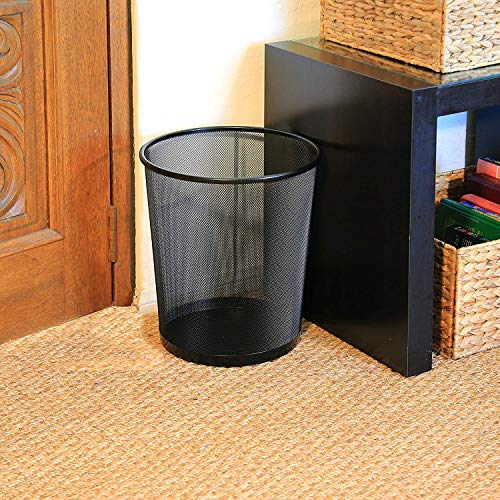 St@llion - Papelera circular de malla de metal negro, para oficina u hogar