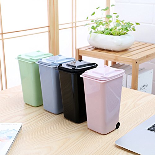 STOBOK 4 Papeleras Mini Set, Escritorio cubo de Basura de Tapa Bin Almacenamiento Pen Pencil Portavasos Suministros de oficina
