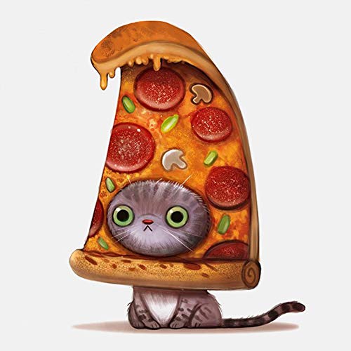SUIFENG Calcomanías Etiqueta Engomada del Coche De La Motocicleta del PVC De 11.5Cm X 14.9Cm Delicious Pizza and Cat