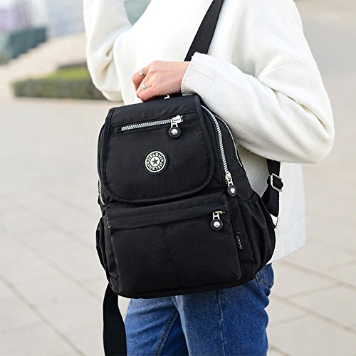 SUNRAY-BUY - Bolso mochila de Lona para mujer Negro negro