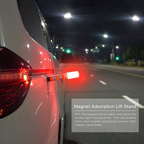 Sunsbell Luz Emergencia Coche, 2 UNIDS Luz de Advertencia de Seguridad Luces Estroboscopicas Kit de Luz Baliza de Advertencia para Advertencias de Tráfico Obstáculos