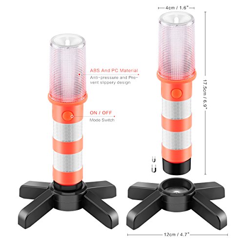 Sunsbell Luz Emergencia Coche, 2 UNIDS Luz de Advertencia de Seguridad Luces Estroboscopicas Kit de Luz Baliza de Advertencia para Advertencias de Tráfico Obstáculos