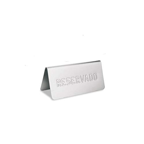 Supreminox Señal de Mesa Reservado, Acero Inoxidable, Plateado, 30 x 30 x 30 cm