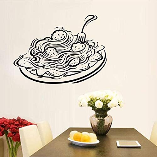 SUPWALS Pegatinas de pared Cocina Italiana Tatuajes De Pared Italia Comida Pizza Pasta Restaurante Occidental Cocina Decoración Interior Ventana Puerta De Vidrio Etiqueta De Vinilo 42X31Cm