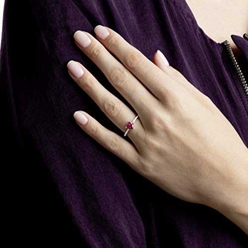 Swarovski Anillo One Heart, para Mujer, Rojo, Baño de Rodio