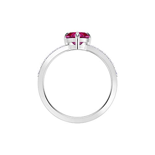 Swarovski Anillo One Heart, para Mujer, Rojo, Baño de Rodio