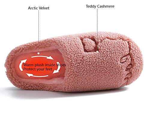 SXFGML Hombre Zapatillas De Casa Espuma De Memoria De Alta Densidad Cálido Interior Lana Al Aire Libre Forro De Felpa Suela Antideslizante Zapatos,Café,44/45
