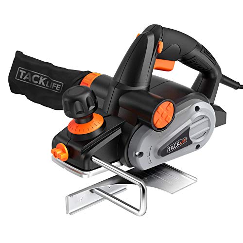 TACKLIFE Cepillo Eléctrico Madera 710W 16500RPM, Ancho de cepillado de 82 mm e Profundidad 2mm, Guía de Corte y Bolsa de Polvo, Cepilladora Eléctrica ideal para el bricolaje | EPN01A