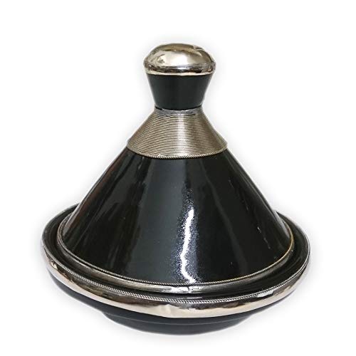 'tajín ("Ornamentales Tagine Negro 14 cm | tajín de cerámica pintado a mano | Deko tajín Oriental
