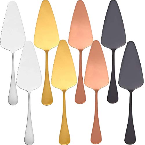 TANGGER 8 pcs Pala de Pastel Pala de Pizza,Serrada de Acero Inoxidable Accesorios para Pasteles Restaurante de Bistec Panadería