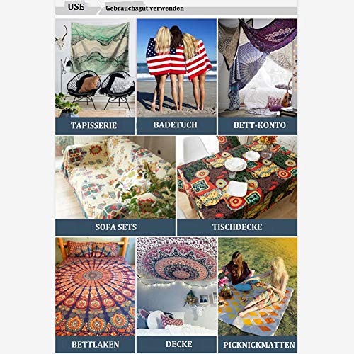 Tapiz de pared para colgar tapiz de pared con decoración cielo nocturno luna mar ola para el hogar sala de estar dormitorio o decoración paño de tapicería de Tela de poliéster para GT3519-150x200cm