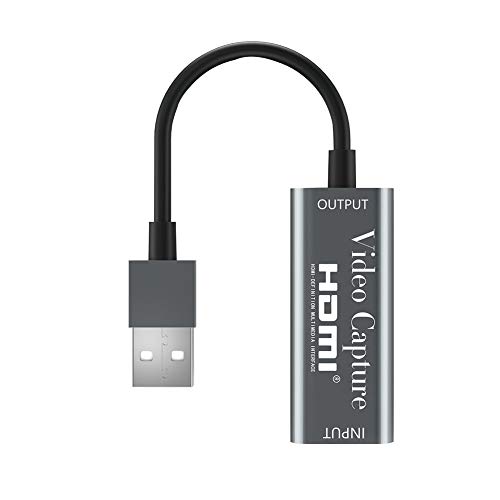 Tarjeta de captura de vídeo, HDMI a USB Juego Captura Tarjetas 1080p USB2.0 HDMI Adaptador Audio Video Grabación Tarjetas Soporta Teléfono Móvil/Tablet/Cámara