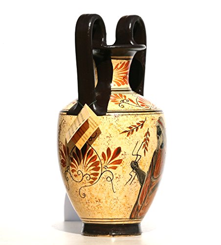 Tarro de Amphora Griego de cerámica Jarrón de pintura Diosa Athena Dios Zeus
