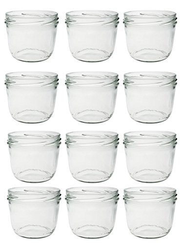 Tarro Juego de tarros vasos | cantidad 25 pieza | cantidad de relleno 230 ml, con Tapa de rosca color de la tapa Frutas 25 etiquetas NZ para escribir, para tarros para conservas (