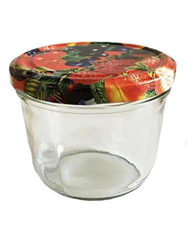 Tarro Juego de tarros vasos | cantidad 25 pieza | cantidad de relleno 230 ml, con Tapa de rosca color de la tapa Frutas 25 etiquetas NZ para escribir, para tarros para conservas (