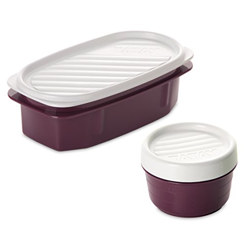 TATAY Urban Food Casual - Bolsa térmica porta alimentos con 4 tapers herméticos incluidos, 3 litros de capacidad, Burdeos, 22.5 x 10 x 22 cm