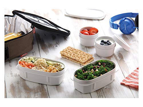 TATAY Urban Food Casual - Bolsa térmica porta alimentos con 4 tapers herméticos incluidos, 3 litros de capacidad, Marrón, 22.5 x 10 x 22 cm