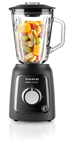Taurus Prior Legend - Batidora de Vaso (1000 W, Capacidad de 1.5 litros, Cuchilla de 4 Filos), Negro, 0 Decibelios
