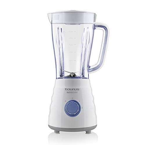 Taurus Succo Easy Batidora de Vaso, 500 W, de Plástico, 2 Velocidades, Blanco y Azul