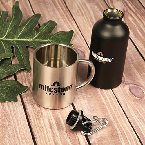 Taza de Acero Inoxidable Milestone Camping - Plata, 0,3 litros