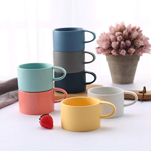 Taza De Viaje Taza De Cafe Mug  Breve Color Taza De Café Amante Leche Taza Nespresso Tazas Para Cafe Vaso De Té Helado De Cerámica Barato Tasse Cafe Al Por Mayor, Amarillo, 200 Ml