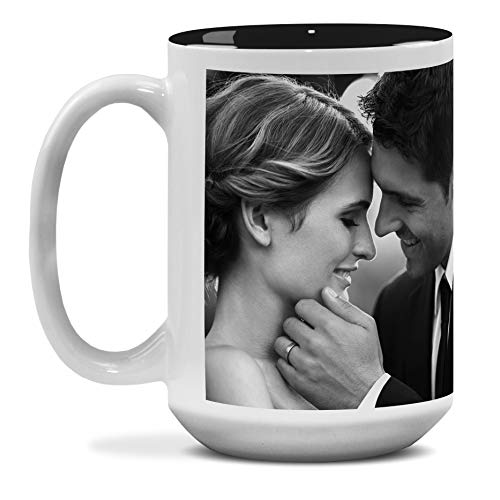 Taza Grande Personalizada con Foto. Regalo Original Negro