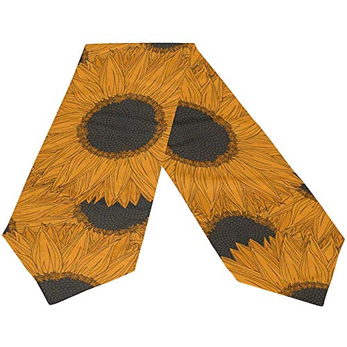 Tedtte Camino de Mesa Decoración de Girasol Marrón Dulce 33 x 229 cm de Largo para Boda Fiesta Vacaciones Cocina Comedor Decoración del hogar