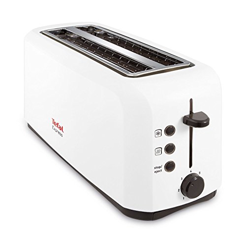 Tefal Express 2 Tostadora, 1400 W, Acero Inoxidable/plastico, 2 Ranuras, blanco