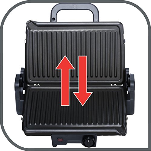 Tefal Minute Grill GC2050 Parilla Eléctrica, 1600 W, Acero Inoxidable, Negro/Plateado