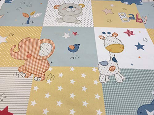 tela de animales multicolor - sarga 100% poliester