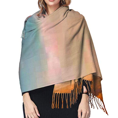 Tengyuntong Damen Wickeldecke Schal, clásica cachemira sensación Unisex invierno bufanda, hermoso cielo nube antes de la puesta del sol bufandas largas grandes calientes abrigo chal estola