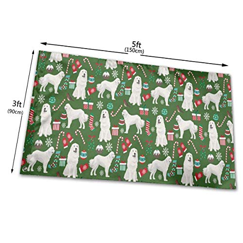 Tengyuntong Great Pyrenees Lovely Christmas Holiday Banderas Decorativas para jardín, Bandera Artificial al Aire Libre para el hogar, decoración de jardín, 3 x 5 pies