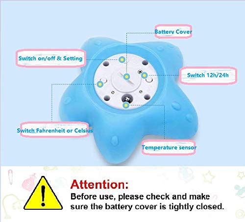 Termómetro de Baño para Bebés,Termómetro Bebe Bañera digital,Termometro Agua Bebe,con Alarma de Advertencia LED, Estrella de Mar