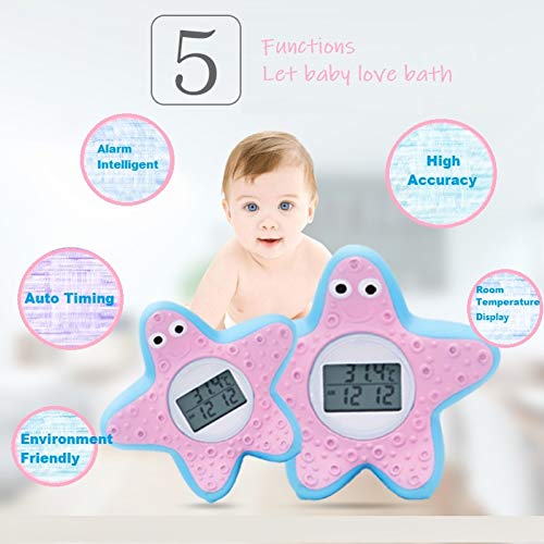 Termómetro de Baño para Bebés,Termómetro Bebe Bañera digital,Termometro Agua Bebe,con Alarma de Advertencia LED, Estrella de Mar