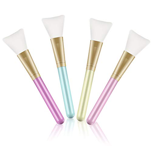 Terresa cepillo de la máscara de la cara, Juego de 4 brochas de silicona para aplicar máscaras faciales, máscara de barro, cosmética, para la cara, máscara de ojos, suero o bricolaje