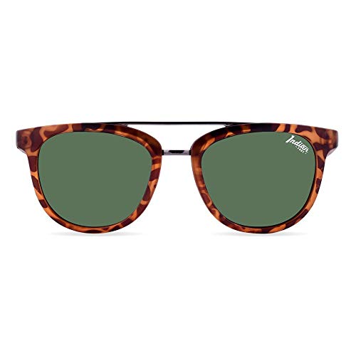 The Indian Face Gafas de Sol Doble Puente Noosa, Unisex Color Carey Lente Verde Botella