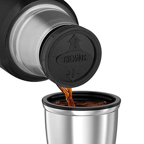 THERMOS Isolierflasche King - Frasco, Color Negro Mate, Talla 1.2 Liter