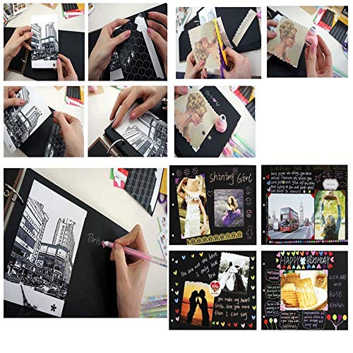 ThxMadam Album de Fotos,DIY Álbum de Fotos Libros de Firmas para Boda Scrapbooking Album Cuaderno Diario de Viaje Vintage Regalo Original para Aniversario Navidad Boda Cumpleaños