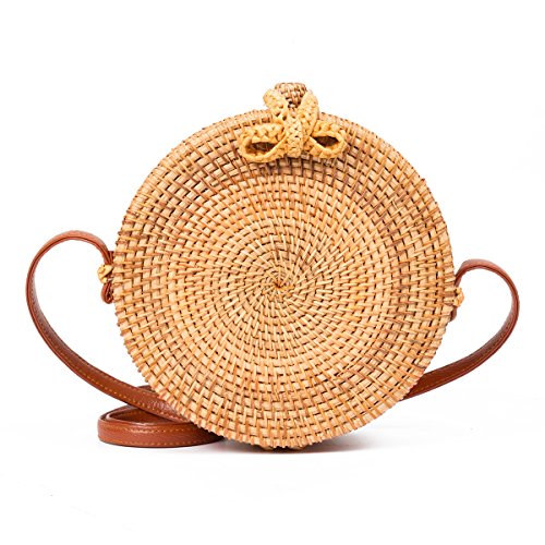 Tick Tocking Moda bolso de paja redondo bolsos mujeres verano bolsa de ratán tejidas a mano bolso de playa para las mujeres bolsa