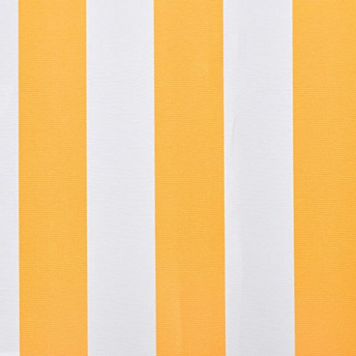 Tidyard Toldo de Lona Tapa de Reemplazo Toldos Exterior Parte Superior para Patio Terraza Jardín Ultravioleta Amarillo y Blanco 3X2,5M（Marco del Toldo no Incluido）