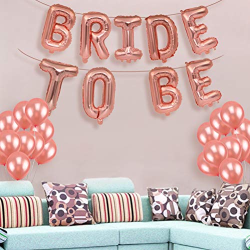 TIMESETL Bride To Be Banner Globos de Letras Papel de Aluminio Oro Rosa para Boda/Fiesta de Despedida de Soltera